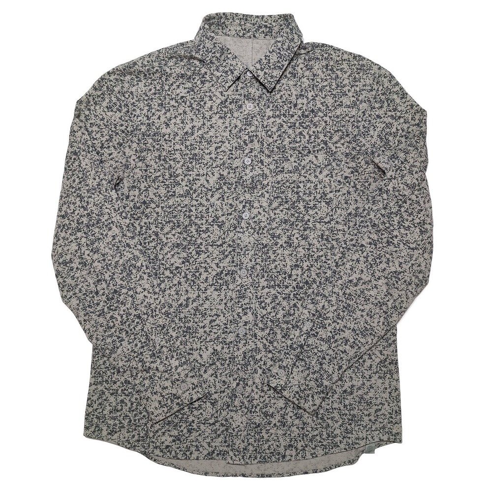 LULULEMON Men's Long Sleeve Commission Button Shirt Green Camo Medium M